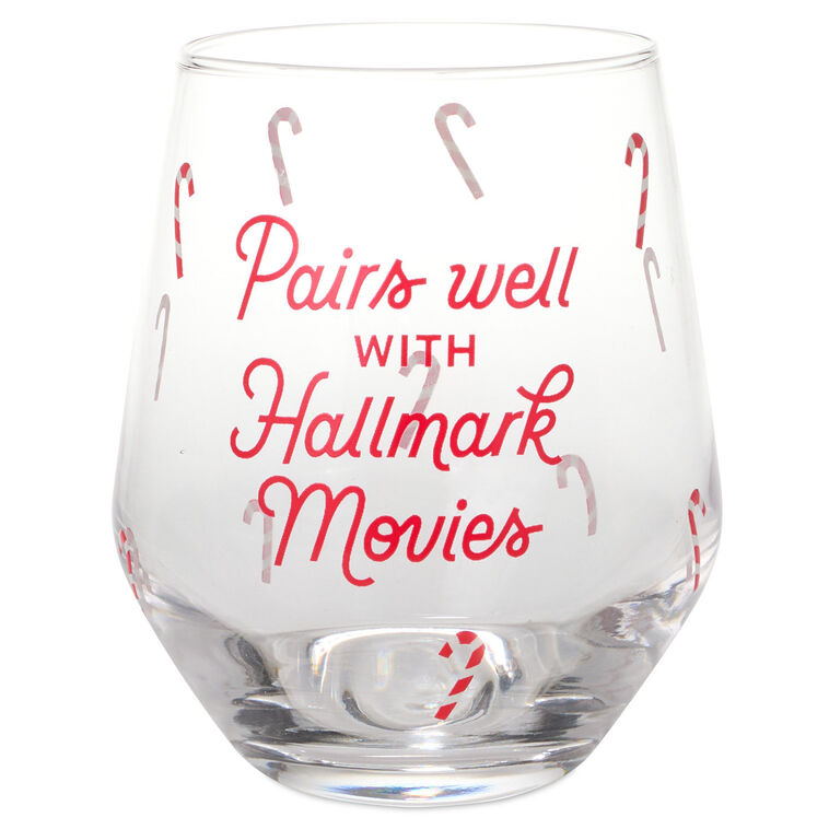 Hallmark Channel Pairs Well With Hallmark Movies Stemless Wine Glass, 14.5 oz