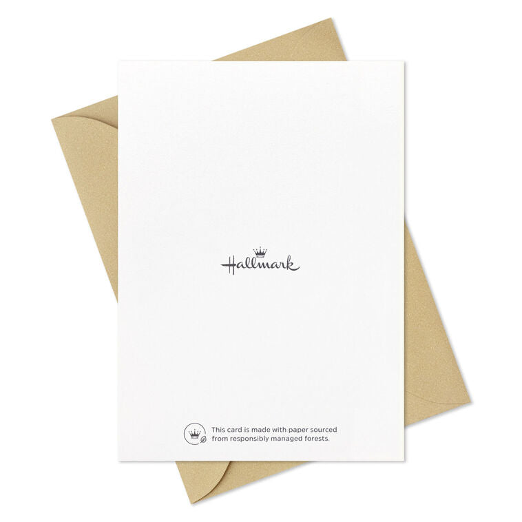 Modern black and white thank-you cards with bold uppercase lettering and gold foil details.
