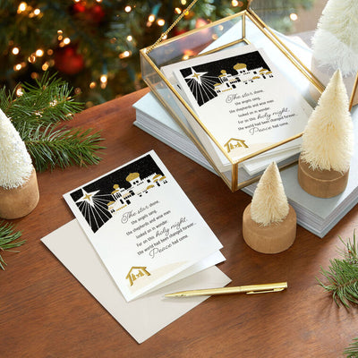 Peace and Joy Bethlehem Scene Boxed Christmas Cards, Pack of 16