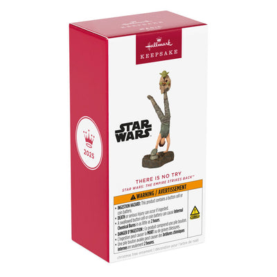 Yoda and Luke ornament, Empire Strikes Back, handstand training scene, Hallmark Keepsake, Star Wars, sound feature, Christmas decoration.