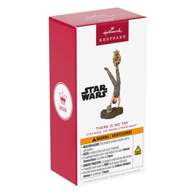 Yoda and Luke ornament, Empire Strikes Back, handstand training scene, Hallmark Keepsake, Star Wars, sound feature, Christmas decoration.