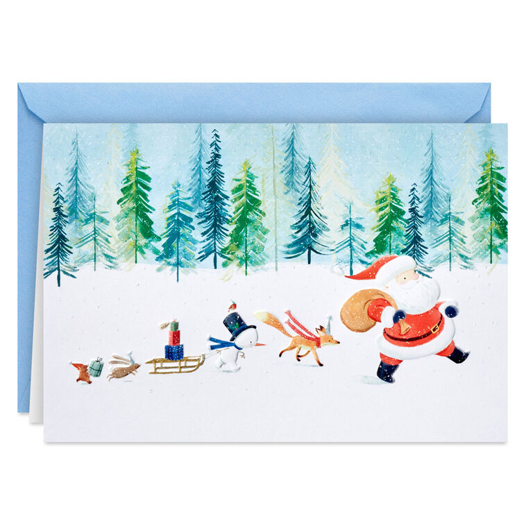 Snowy Santa Claus Parade Boxed Christmas Cards, Pack of 16