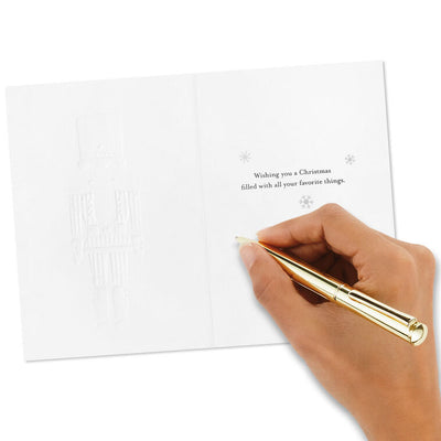 Ivory and Gold Nutcracker Boxed Christmas Cards, Pack of 10