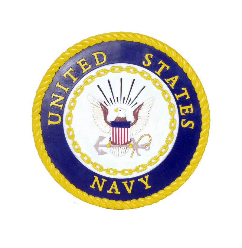 Spoontiques Navy Stepping Stone featuring the official U.S. Navy emblem, decorative resin plaque for home or garden display