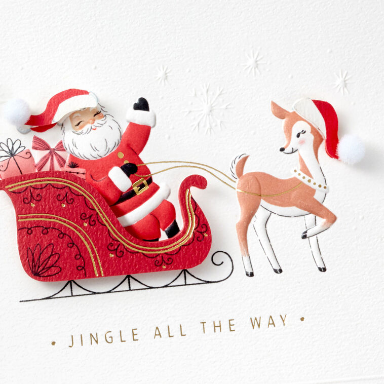 Santa Claus Sleigh Boxed Christmas Cards, Pack of 12