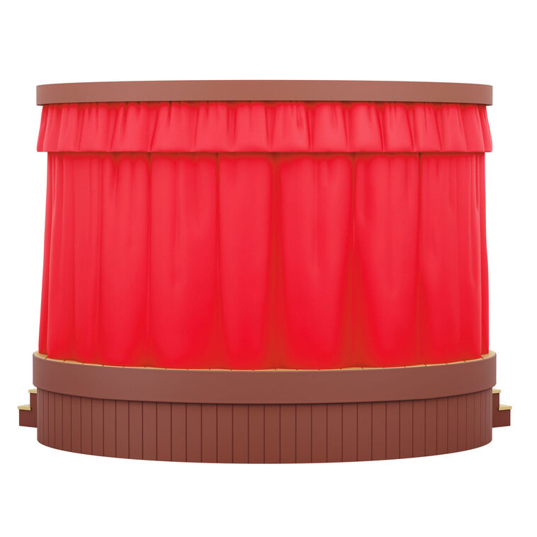 Peanuts tabletop Christmas decoration featuring Charlie Brown and friends on stage with lights and sound effects from A Charlie
