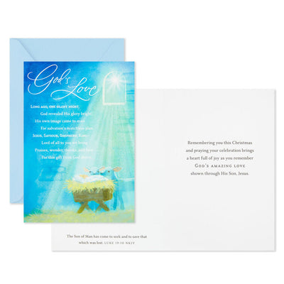 God's Love Religious Boxed Christmas Cards, Pack of 16