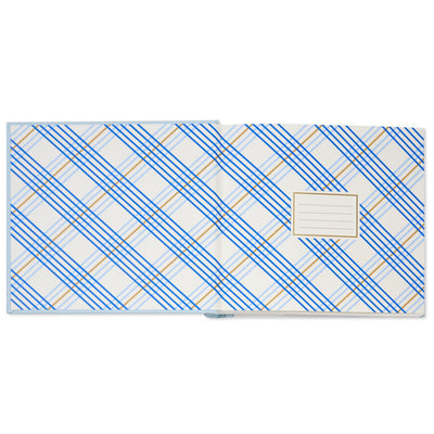 Gather Happy Memories Gold on Light Blue Linen Photo Album