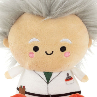 Back to the Future plush set of Doc Brown and Marty McFly with magnets, embroidered features, and movie-inspired outfits.
