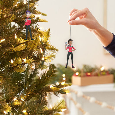 Star Trek Lower Decks ornaments—Beckett Mariner and Bradward Boimler, cartoon crew in red uniforms, Hallmark set of 2
