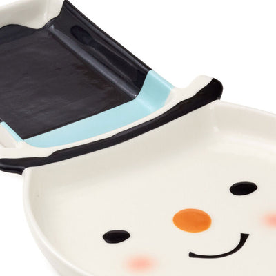 Snowman in Top Hat Divided Serving Platter, 14" L