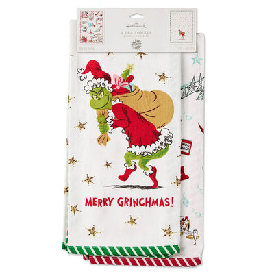 Dr. Seuss's How the Grinch Stole Christmas! Merry Grinchmas Tea Towels, Set of 2