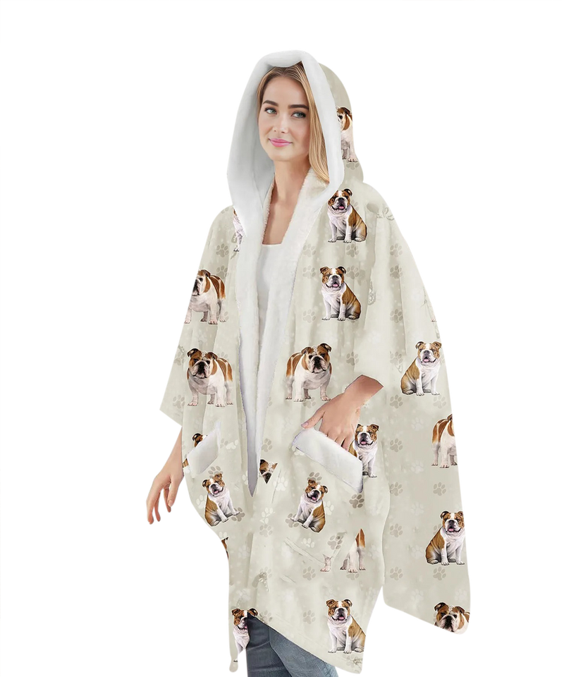 Bulldog Snuggs Wrap - Wearable Blanket Hoodie