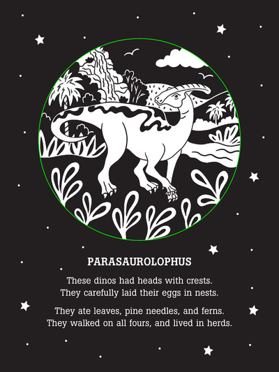 Peter Pauper Press Dinos After Dark shadow book with dinosaur rhymes and light-up shadow play, ages 3 to 9.
