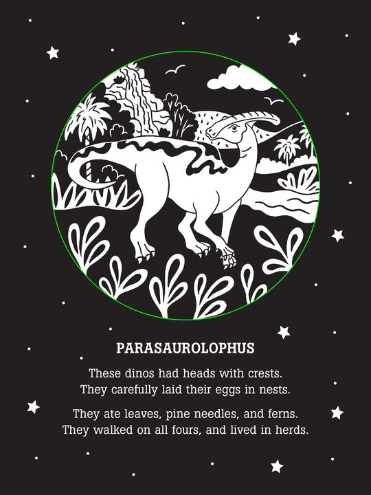 Peter Pauper Press Dinos After Dark shadow book with dinosaur rhymes and light-up shadow play, ages 3 to 9.