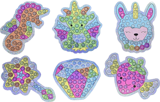 Peter Pauper Press Big Gem Painting Sticker Kit with over 1,000 colorful gems, 24 sticker designs, styluses, wax pads, and trays.