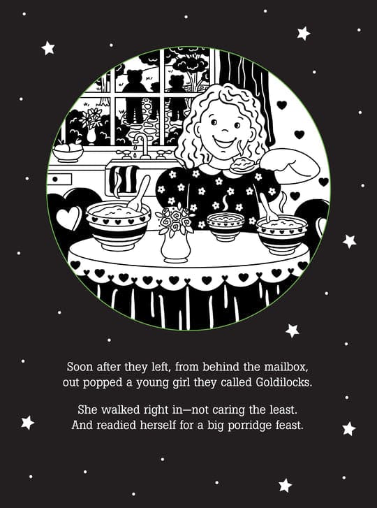 Peter Pauper Press Goldilocks bedtime shadow book with light-up story projections for kids aged 3 to 9, sturdy wire-o binding.