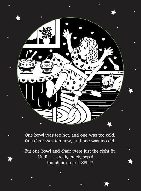 Peter Pauper Press Goldilocks bedtime shadow book with light-up story projections for kids aged 3 to 9, sturdy wire-o binding.