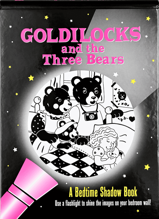 Peter Pauper Press Goldilocks bedtime shadow book with light-up story projections for kids aged 3 to 9, sturdy wire-o binding.