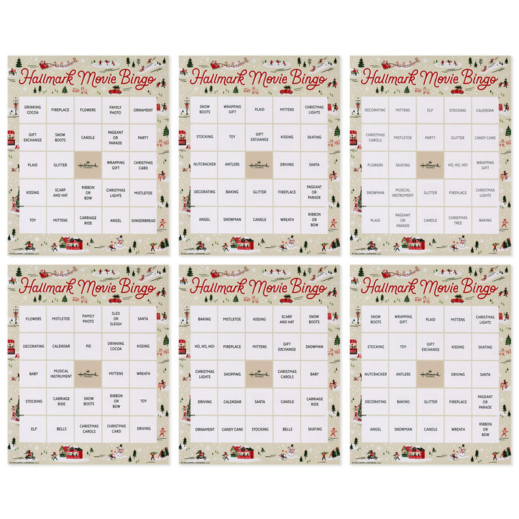Hallmark Channel Christmas Movie Bingo Game Pad