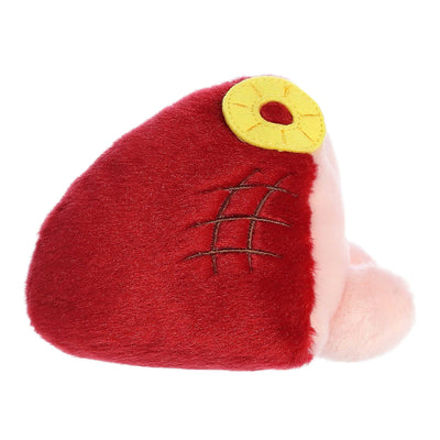Virginia Ham Palm Pal plush by Aurora featuring a pink ham design with red trim, pineapple detail, and a cheerful,