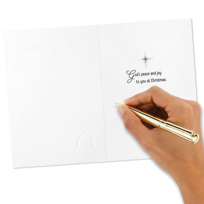 Peace and Joy Bethlehem Scene Boxed Christmas Cards, Pack of 16