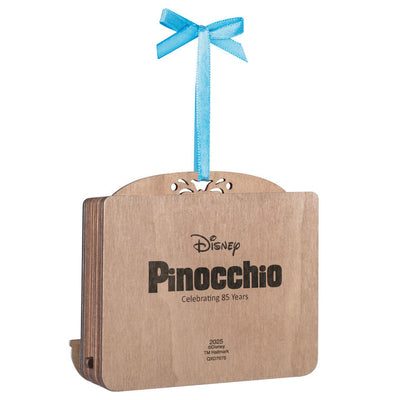 Disney Pinocchio 85th anniversary papercraft ornament with Blue Fairy and Geppetto’s puppet, lit with special effects.

