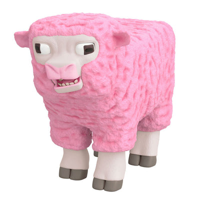 Hallmark Keepsake Minecraft Movie Pink Sheep ornament featuring the rare pink sheep mob with cross eyes and soft woolly texture.