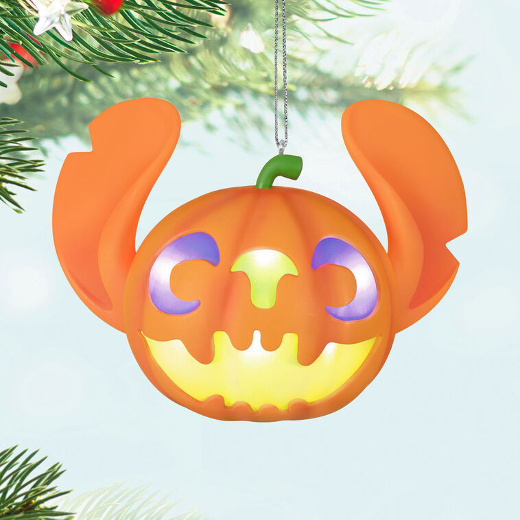 Light-up Halloween ornament of Stitch-shaped jack-o&