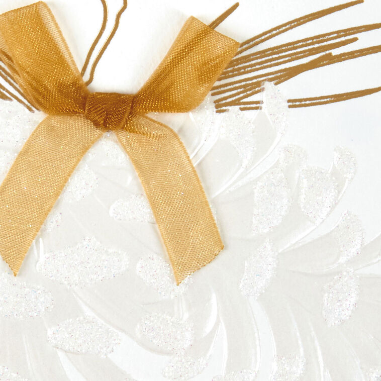 Embossed White Pinecones Boxed Christmas Cards, Pack of 12