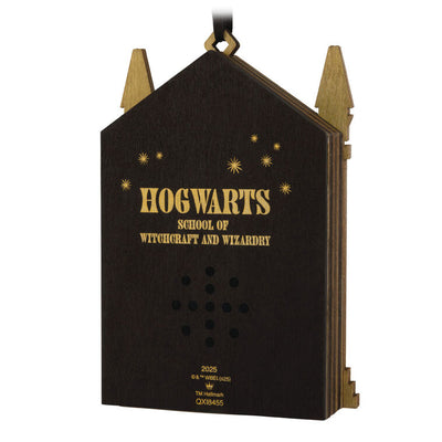 Hogwarts ornament, Harry Potter castle, musical papercraft design with lights, Hallmark Keepsake, Christmas tree decoration, wizarding collectible.