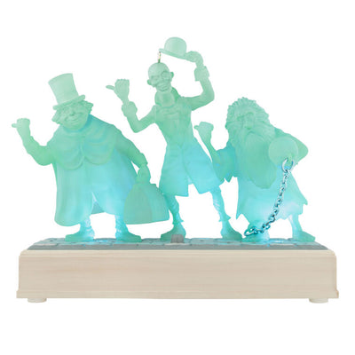 Haunted Mansion Hitchhiking Ghosts trio in blue, Hallmark Keepsake ornament with light and sound, Disney Haunted Mansion collection