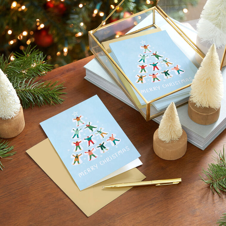Snow Angel Tree Boxed Christmas Cards, Pack of 16