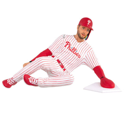 Trea Turner ornament in Phillies #7 uniform, sliding into home plate, red pinstripes, Hallmark MLB baseball Christmas collectible