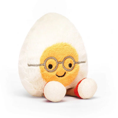 Jellycat Amuseable Boiled Egg plush toy with glasses