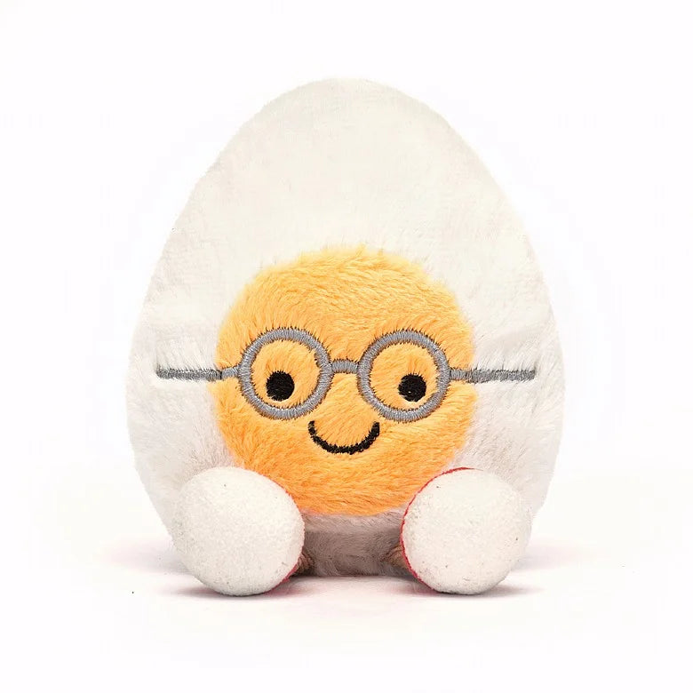 Jellycat Amuseable Boiled Egg plush toy with glasses
