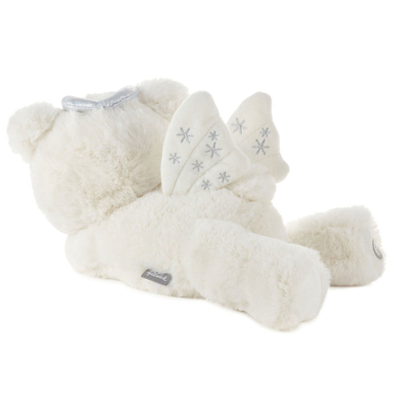 Hallmark angel bear plush toy with silver halo and embroidered wings plays instrumental &