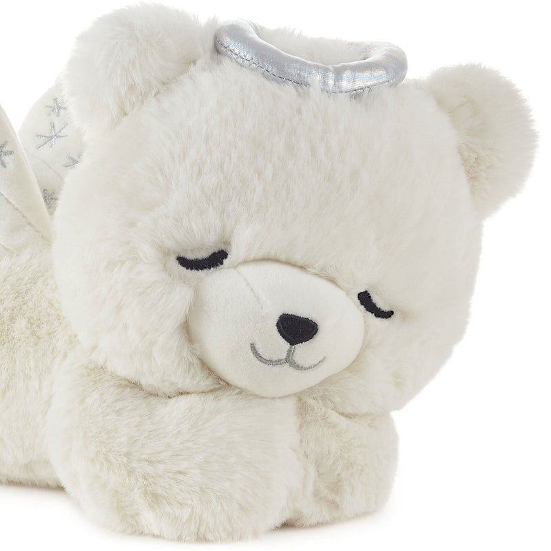 Hallmark angel bear plush toy with silver halo and embroidered wings plays instrumental &
