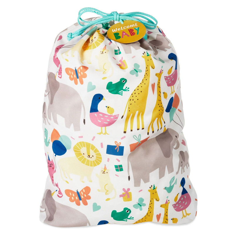 Welcome Baby Large Fabric Gift Bag With Tag - 28"