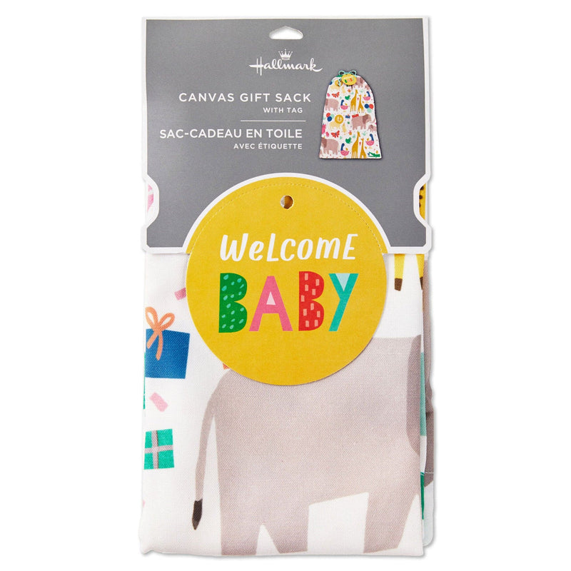 Welcome Baby Large Fabric Gift Bag With Tag - 28"