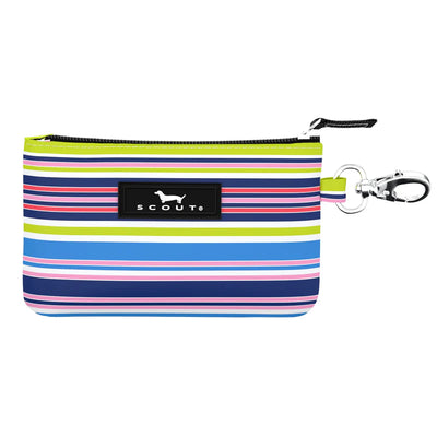 Scout IDKase card holder in Line Up print with key clasp and clear ID window