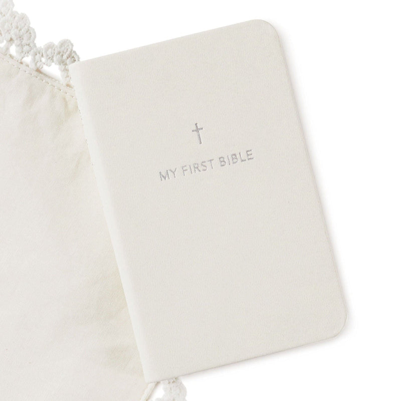 My First Bible Book with a commemorative handkerchief set, perfect for baby’s first Bible, featuring inspiring stories and a thoughtful keepsake.

