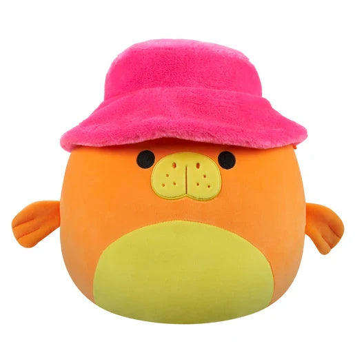 Barkev 8-inch Squishmallows plush historian with enamel pin souvenir.

