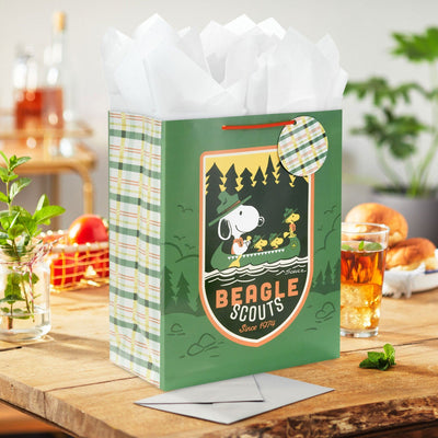 Peanuts® Beagle Scouts Badge Large Gift Bag 13"