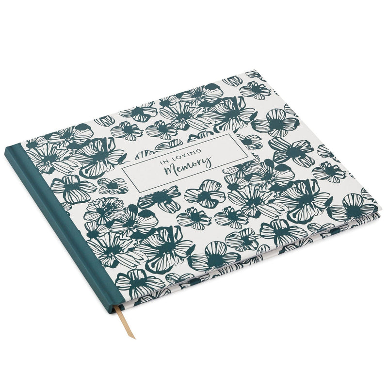 In Loving Memory Floral Funeral Guest Book