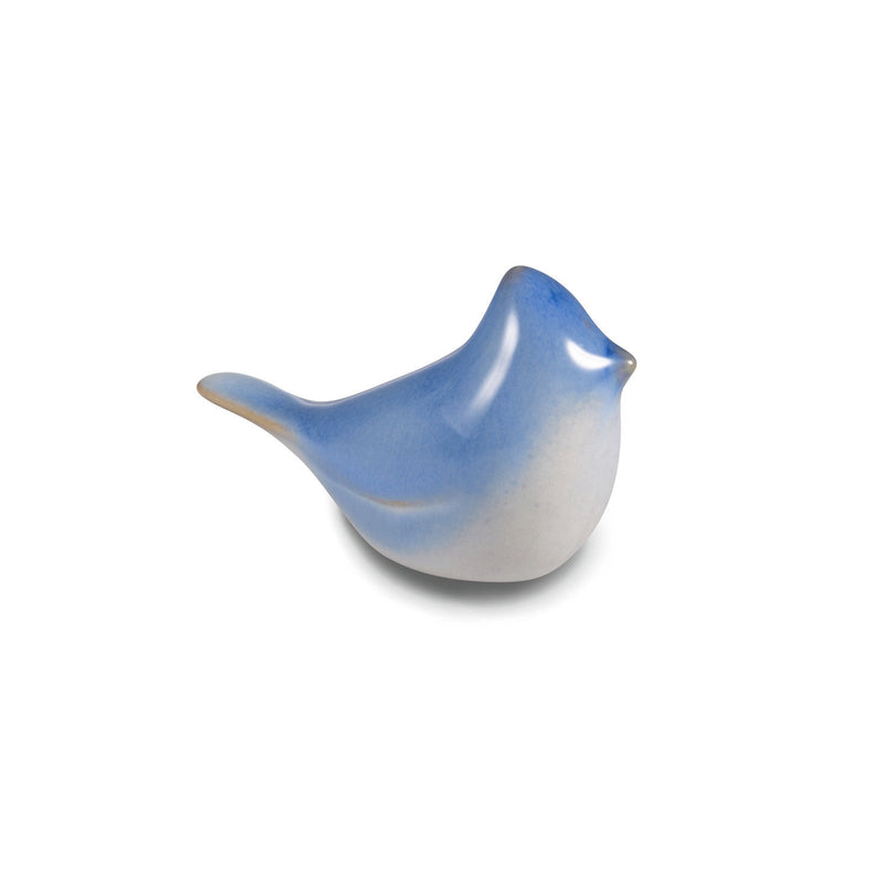 Small Hallmark blue jay figurine with soft sculpted ceramic finish in shades of blue and white.