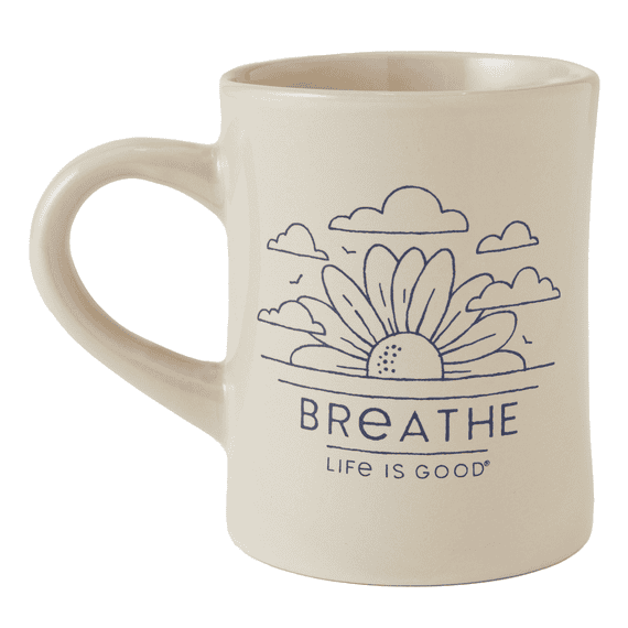 Breathe Diner Mug - Bone