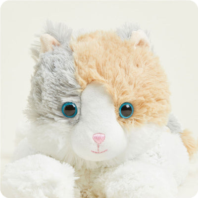 Warmies Calico Cat plush toy, microwavable and scented with French lavender, designed for warmth, comfort, and soothing sensory relief.