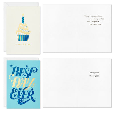 Celebration in Blue Boxed Birthday Cards Assortment, Pack of 12