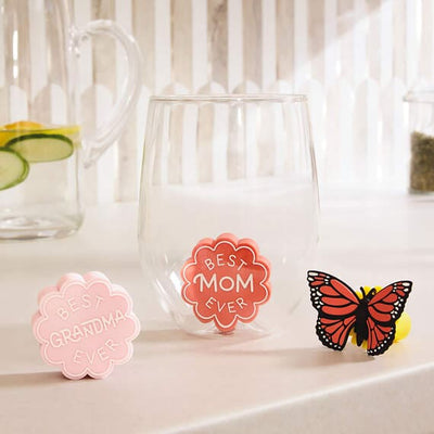 Charmers Best Mom Ever Coral Silicone Charm